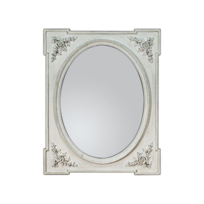 2834D Baltas sendintas veidrodis 80x100 cm